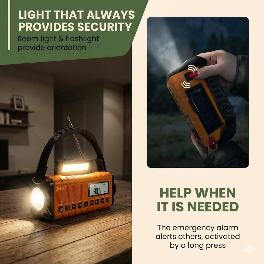 Radio d'urgence solaire portable