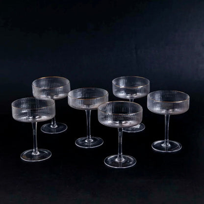 Verres à cocktail hauts à bord clair - Lot de 6