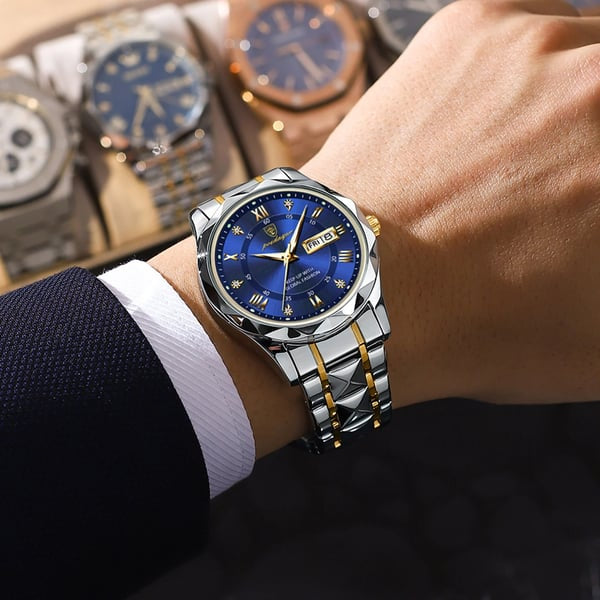 Montre homme premium résistante à l'eau avec cadran lumineux