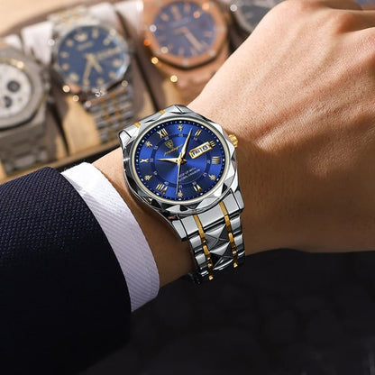 Montre homme premium résistante à l'eau avec cadran lumineux