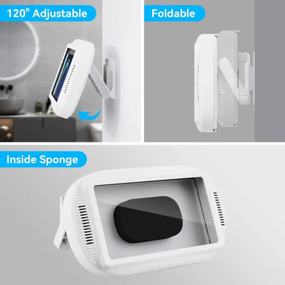 Wall-Mount Rotating Waterproof Phone Case for Shower & Bathroom with Touch Screen Access
