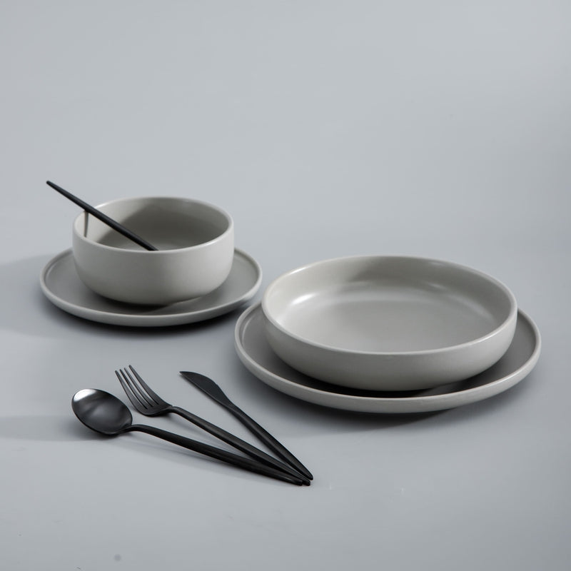 Set de couverts en acier inoxydable recouvert de titane – Service de table haut de gamme 18/10 pour les repas du quotidien et les grandes occasions