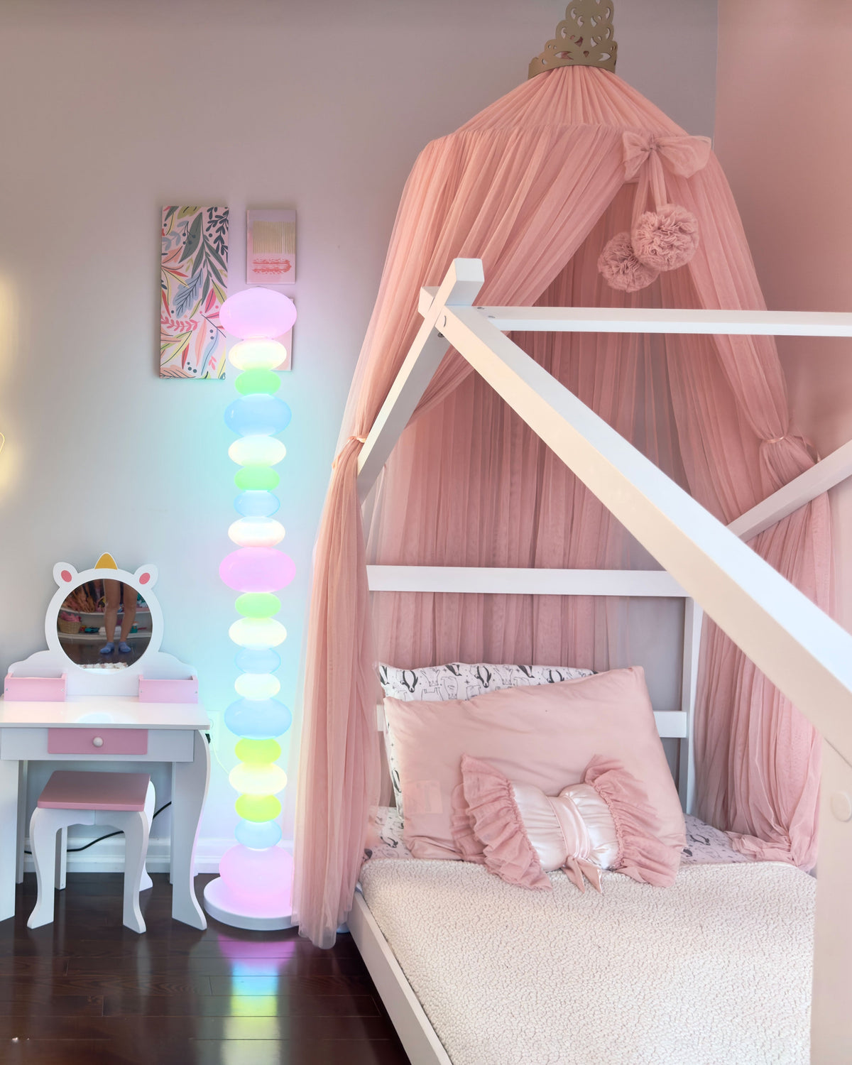 Translucent Acrylic Tower Light 63 Inches Tall Modern Statement Piece for Bedrooms Lounges Hallways Offices