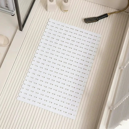 Textured Silicone Shower Mat with Suction Grip | Anti-Slip Bathroom Floor Cover for Tubs and Stalls | Drainage Design for Safety