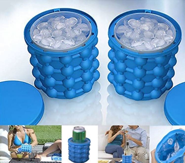 Ortekor IceCube Maker | 2-in-1 Silicone Ice Cube Tray with Cooling Function | Space-Saving Design for Fresh Drinks