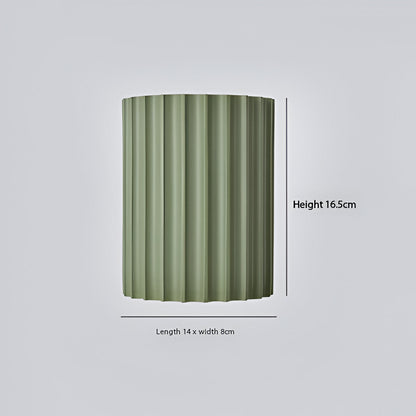Sculptural Resin Sconce Light Green Wavy Texture 6.3 Inch Height Soft Glow for Bedrooms Hallways Nordic Accent Minimalist Feature Wall Decor