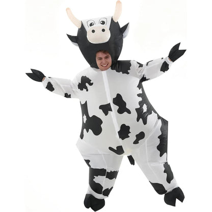 Déguisement de vache gonflable pour adultes au design accrocheur | Tenue amusante pour Halloween et les fêtes
