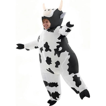 Déguisement de vache gonflable pour adultes au design accrocheur | Tenue amusante pour Halloween et les fêtes