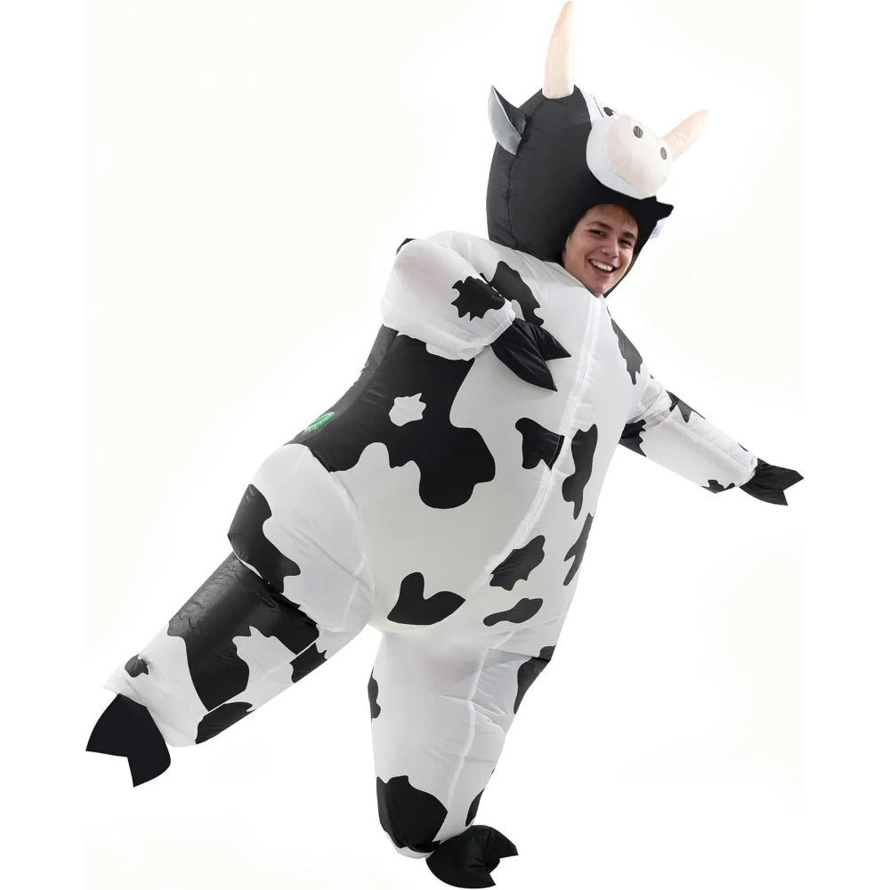 Déguisement de vache gonflable pour adultes au design accrocheur | Tenue amusante pour Halloween et les fêtes