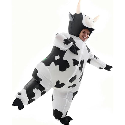 Déguisement de vache gonflable pour adultes au design accrocheur | Tenue amusante pour Halloween et les fêtes