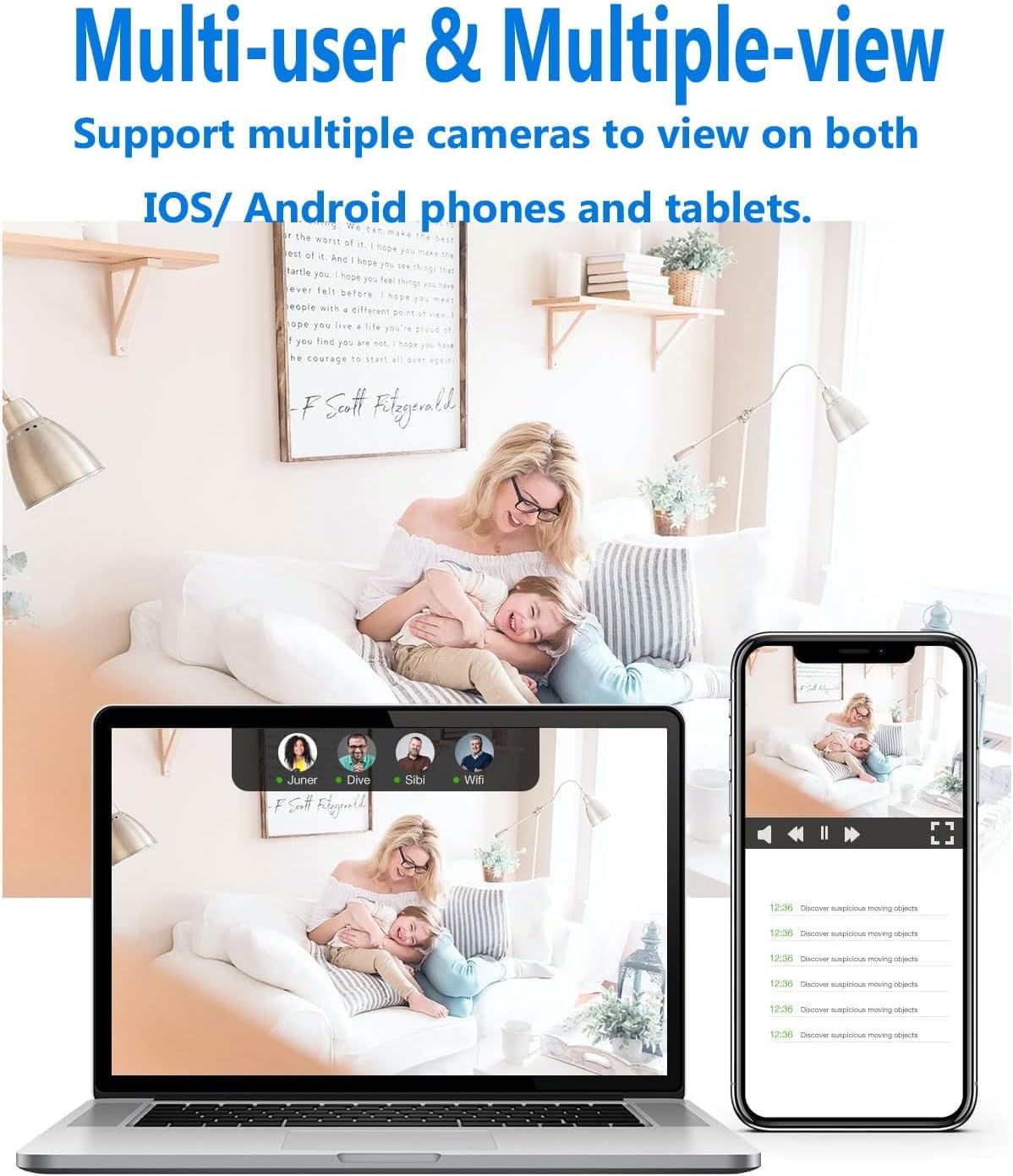 Indoor Security Camera with Night Vision & Motion Alerts | WiFi App-Enabled Wireless Home Monitor for Bedrooms, Nurseries & Living Spaces
