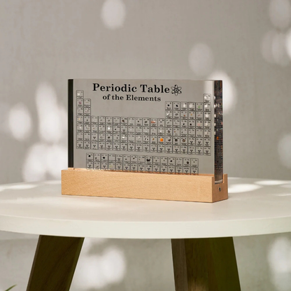 Acrylic Display Case with 83 Real Elements, LED Periodic Table Display for Office Desk Decor, Teacher Appreciation Gift