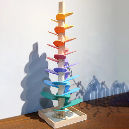 Musical Ball Drop Tower Toy for Toddlers | Sensory Development Activity with Colorful Rolling Tracks | Safe Wooden Learning Game for Early