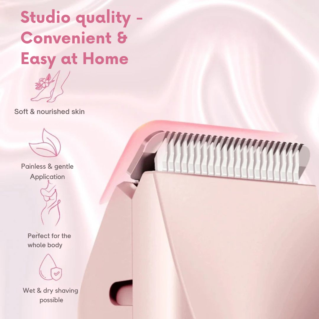 Cordless Electric Body Shaver for Women | Waterproof Trimmer for Sensitive Skin | Dual Heads Wet Dry Use | Travel-Ready USB Rechargeable