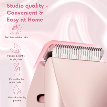 Cordless Electric Body Shaver for Women | Waterproof Trimmer for Sensitive Skin | Dual Heads Wet Dry Use | Travel-Ready USB Rechargeable