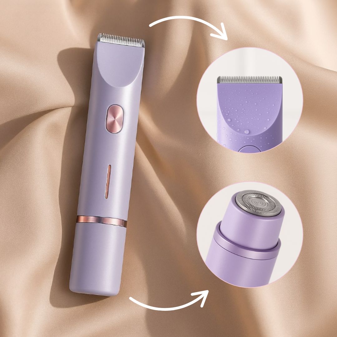Cordless Electric Body Shaver for Women | Waterproof Trimmer for Sensitive Skin | Dual Heads Wet Dry Use | Travel-Ready USB Rechargeable