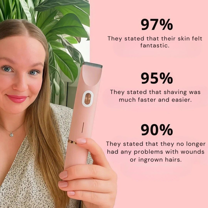 Cordless Electric Body Shaver for Women | Waterproof Trimmer for Sensitive Skin | Dual Heads Wet Dry Use | Travel-Ready USB Rechargeable