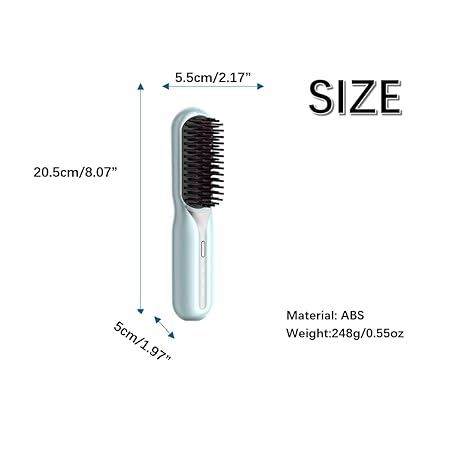 Cordless Hair Styling Brush for Straightening & Curling — Rechargeable Heat Tool for All Hair Types, Travel-Size Ceramic Smoothing Iron