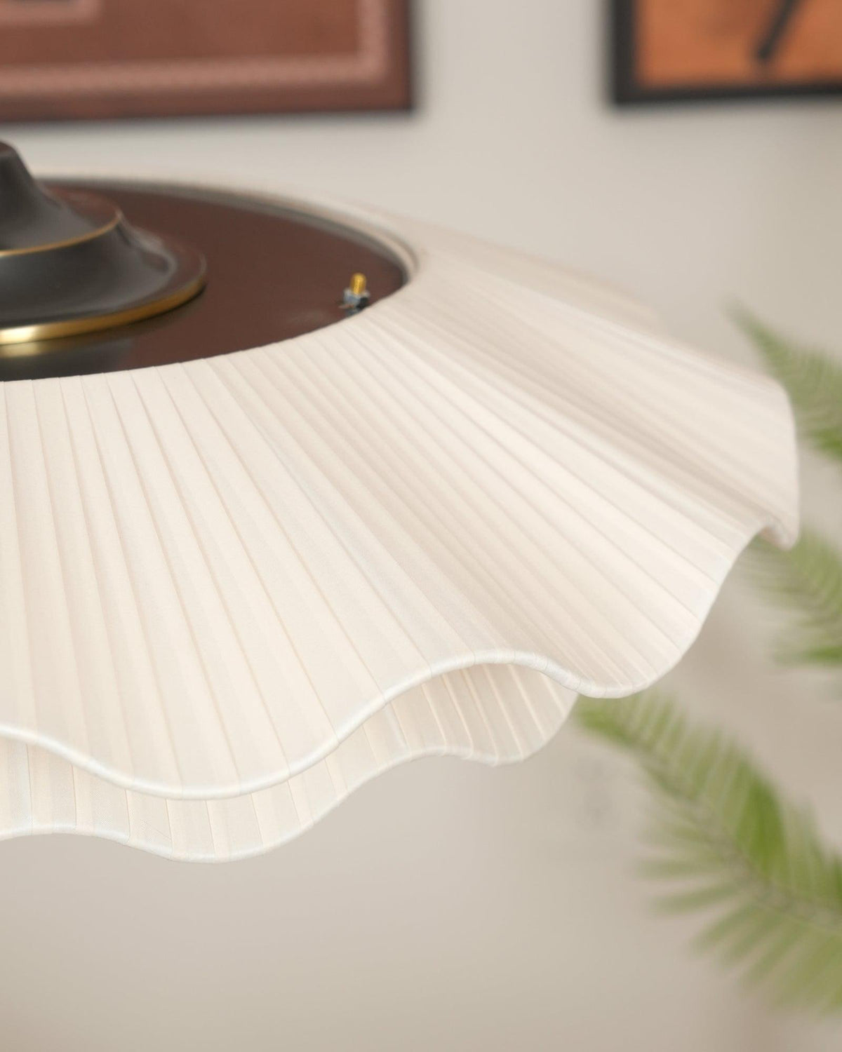 Adjustable Hanging Fixture with Metal & Cloth Shade for Overhead Illumination in Dining Spaces