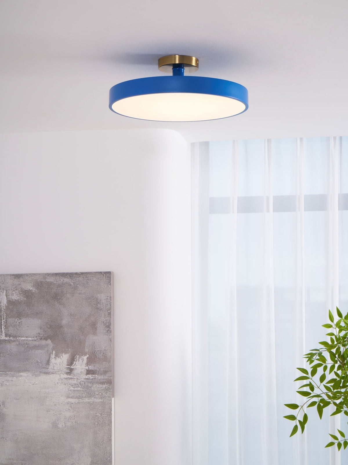 LED Ceiling Light Fixture 12 in Dimmable Round Low Profile for Bedroom Kitchen Office Home Modern Acrylic