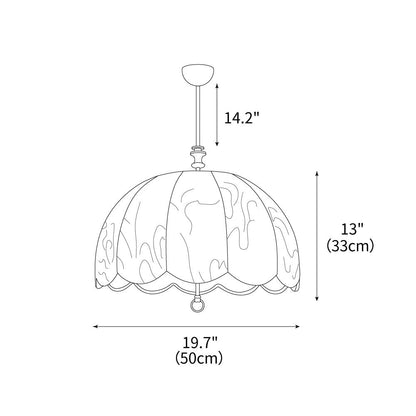 Woven Fabric Shade Drop Fixture 20-Inch Mixed-Material Frame for Table & Island Overhead Lighting