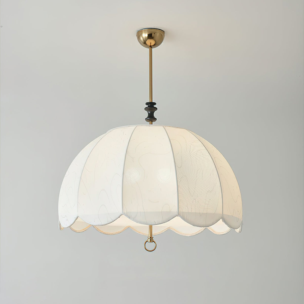 Woven Fabric Shade Drop Fixture 20-Inch Mixed-Material Frame for Table & Island Overhead Lighting