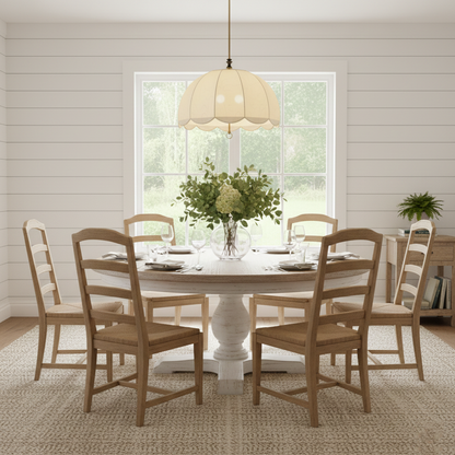 Woven Fabric Shade Drop Fixture 20-Inch Mixed-Material Frame for Table & Island Overhead Lighting