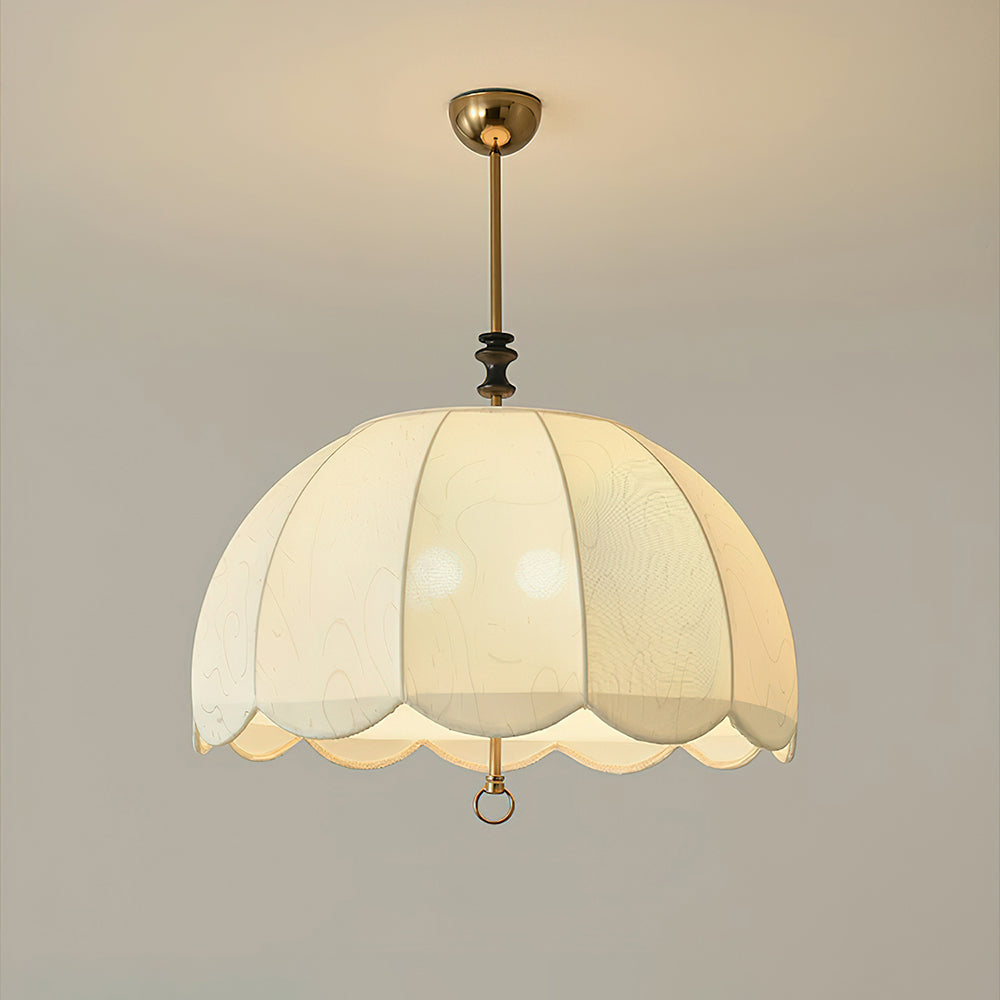 Woven Fabric Shade Drop Fixture 20-Inch Mixed-Material Frame for Table & Island Overhead Lighting