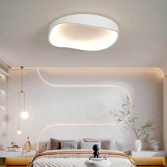 Plafonnier LED encastré à intensité variable avec télécommande, rond, blanc, 16-20 pouces, pour chambre, salon, cuisine, style moderne, profil bas de 3,5 pouces
