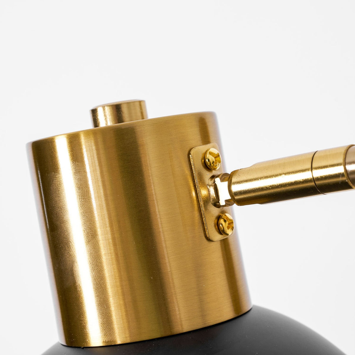 Swing-Arm Reading Sconce with Rotating Shade Metal Plug-In Fixture Black & Gold Finish for Bedroom Living Room Study Nook Task Lighting