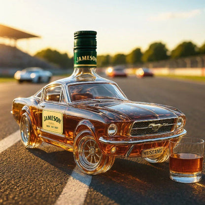Vintage Bronco Horse Glass Spirit Decanter Bottle for Whiskey Bourbon Rum Bar Display Western Cowboy Collectible 24 oz