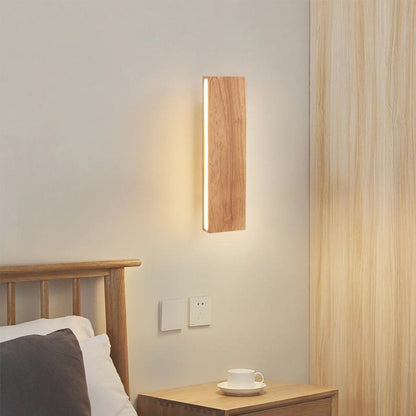 Adjustable LED Wood Wall Light Fixture Rotating Head 8-20 Inch Hallway Bedroom Staircase Sconce Minimalist Nordic Style Warm Neutral White L
