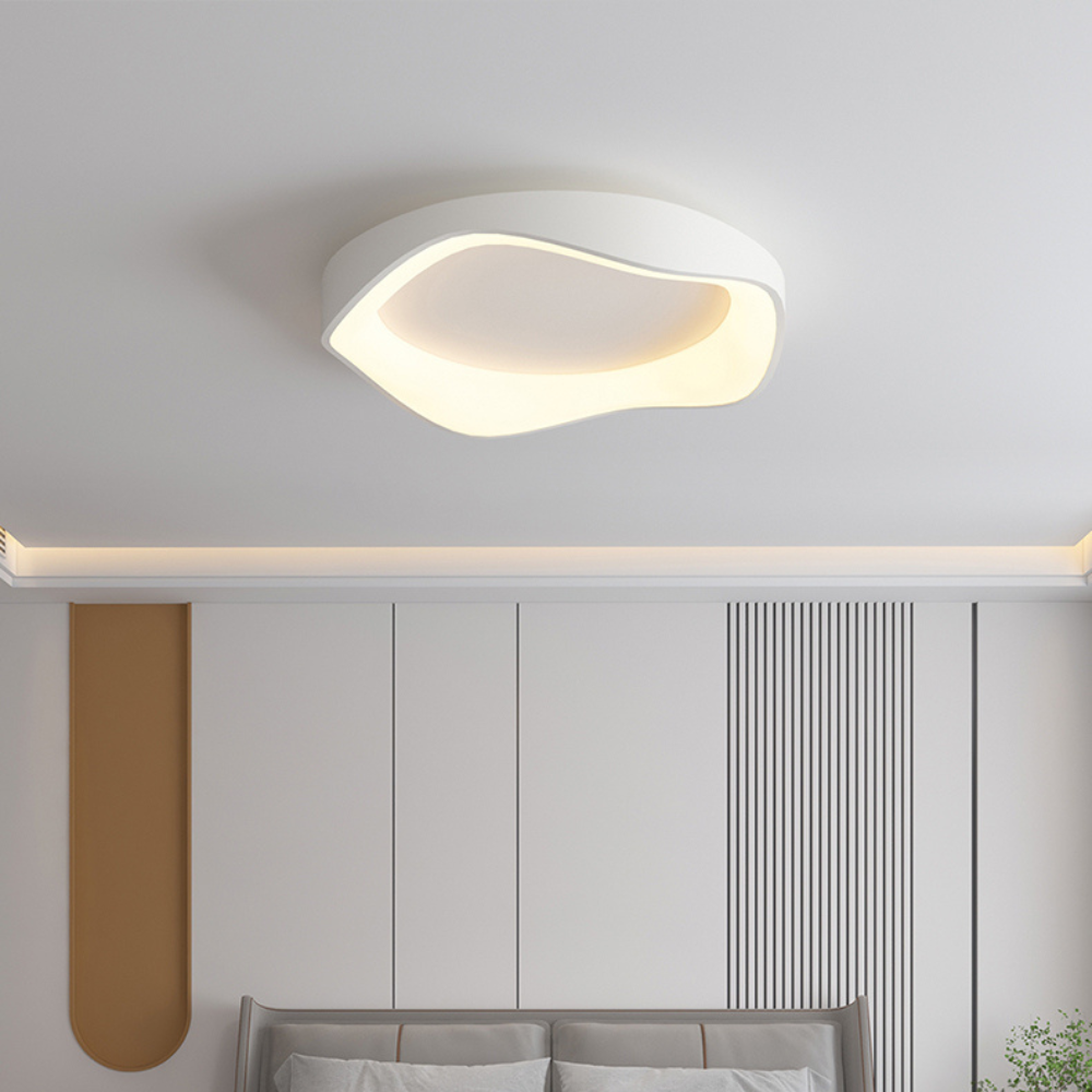 Plafonnier LED encastré à intensité variable avec télécommande, rond, blanc, 16-20 pouces, pour chambre, salon, cuisine, style moderne, profil bas de 3,5 pouces