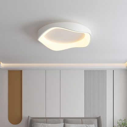 Plafonnier LED encastré à intensité variable avec télécommande, rond, blanc, 16-20 pouces, pour chambre, salon, cuisine, style moderne, profil bas de 3,5 pouces