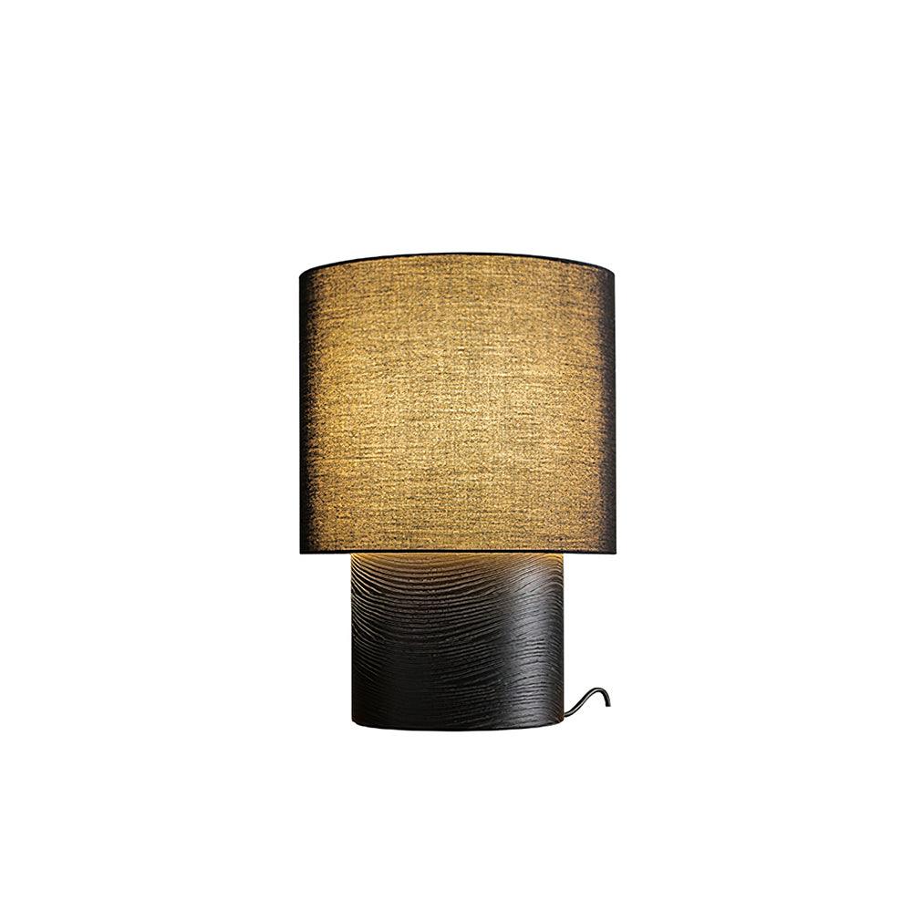 Wooden Bedside Lamp with Linen Shade – 12 Inch Modern Accent Light for Bedroom Nightstand, Living Room End Table, Reading Nook – Warm Glow D