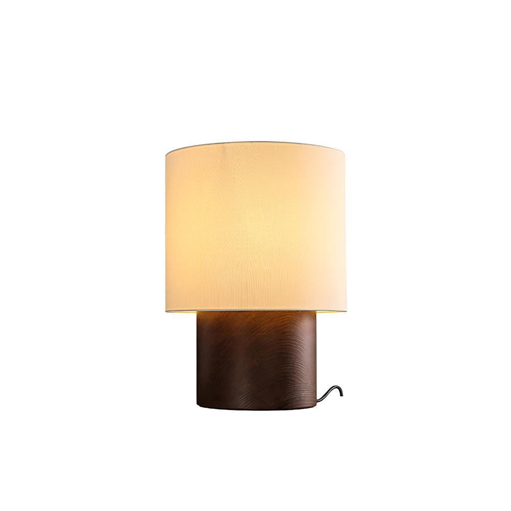 Wooden Bedside Lamp with Linen Shade – 12 Inch Modern Accent Light for Bedroom Nightstand, Living Room End Table, Reading Nook – Warm Glow D
