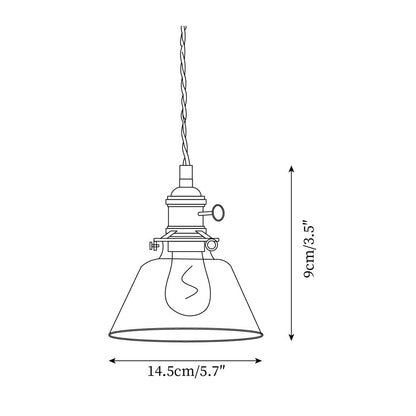 Clear Globe Hardwired Hanging Fixture Brass Metal Frame 6 Inch Adjustable Cord E26 Socket Kitchen Island Dining Room Vintage Industrial Ceil