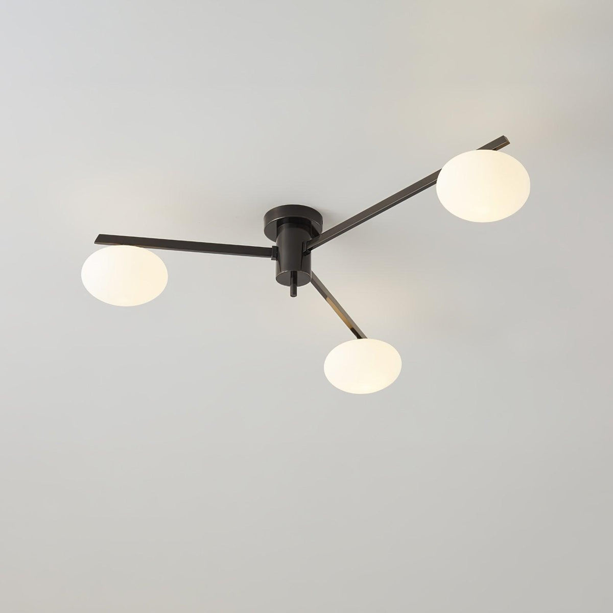 Adjustable Multi-Arm Semi-Flush Mount Light Fixture with Frosted Globes for Dining Room Kitchen Living Room | Black or Brass Frame G9 Socket