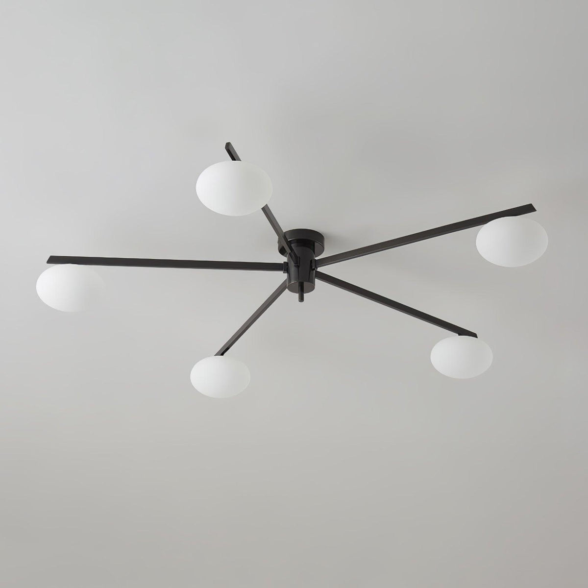 Adjustable Multi-Arm Semi-Flush Mount Light Fixture with Frosted Globes for Dining Room Kitchen Living Room | Black or Brass Frame G9 Socket