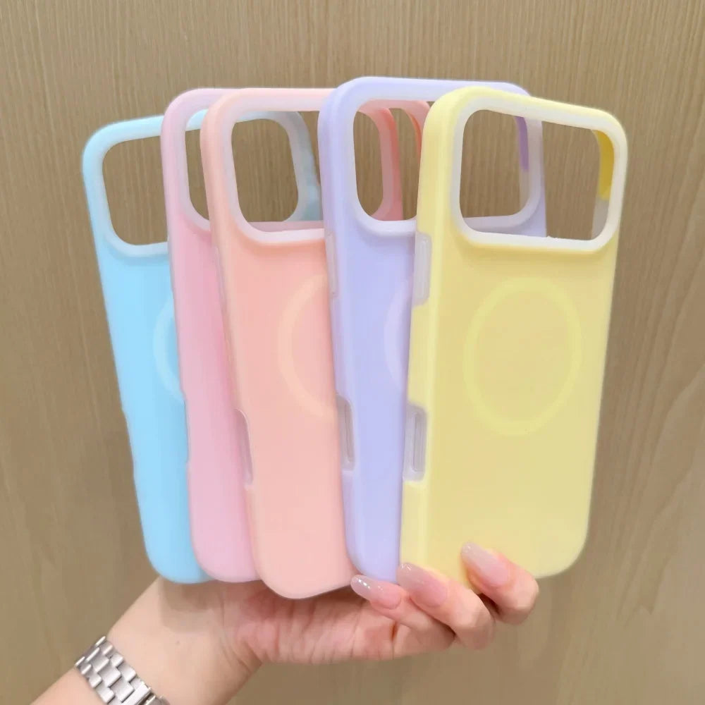 Silicone iPhone Case with Magnetic Ring Stand for 15 16 17 Pro Max