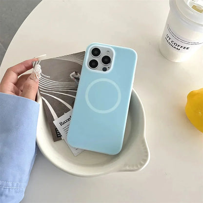 Silicone iPhone Case with Magnetic Ring Stand for 15 16 17 Pro Max