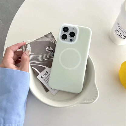 Silicone iPhone Case with Magnetic Ring Stand for 15 16 17 Pro Max