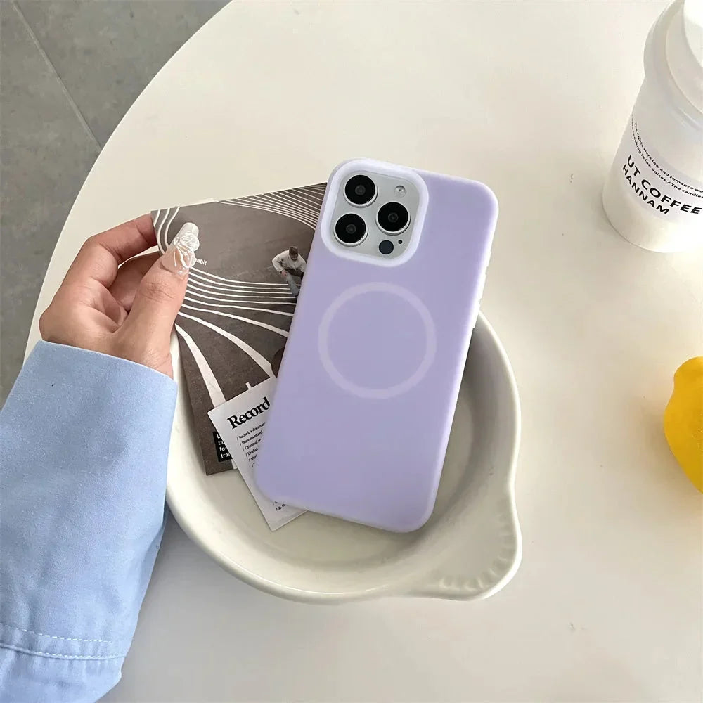 Silicone iPhone Case with Magnetic Ring Stand for 15 16 17 Pro Max