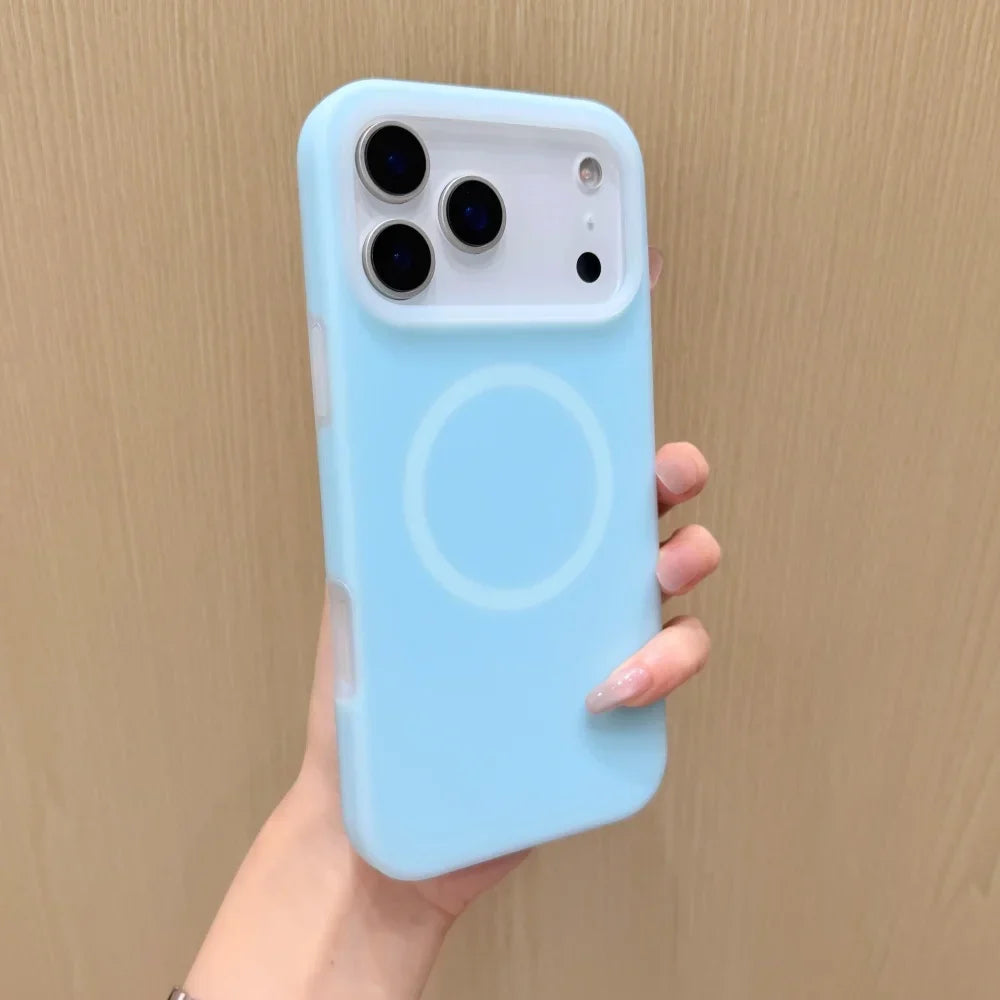 Silicone iPhone Case with Magnetic Ring Stand for 15 16 17 Pro Max