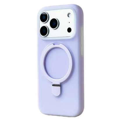 Silicone iPhone Case with Magnetic Ring Stand for 15 16 17 Pro Max