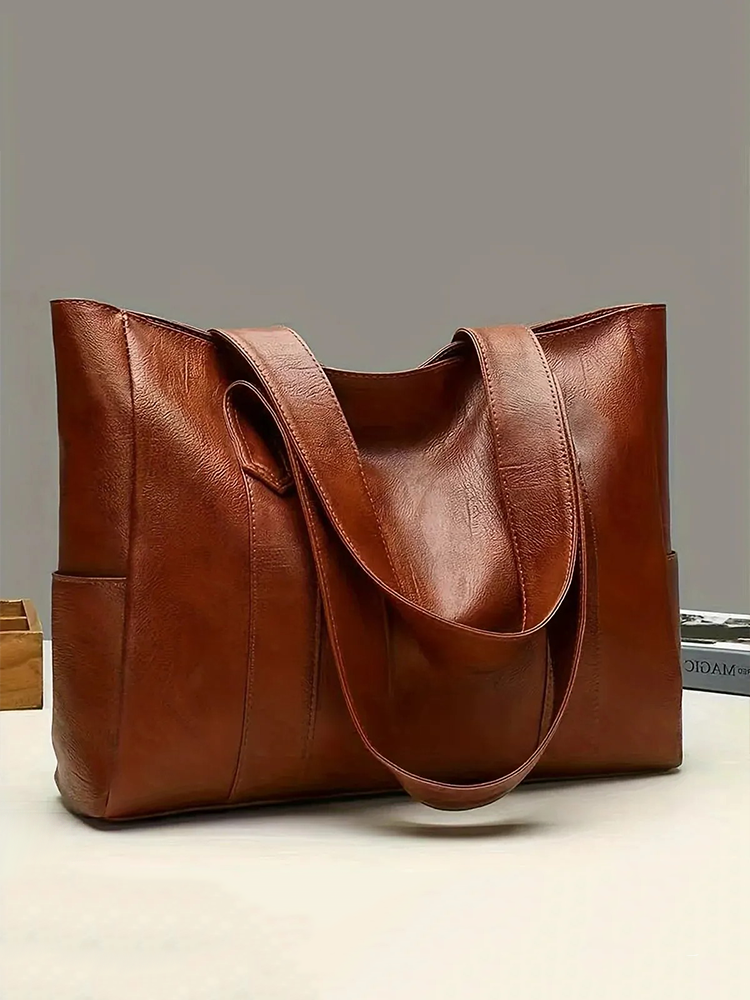 Vintage-Inspired Crossbody Handbag for Women – Structured PU Leather Shoulder Purse with Adjustable Strap, Classic Everyday Bag for Work
