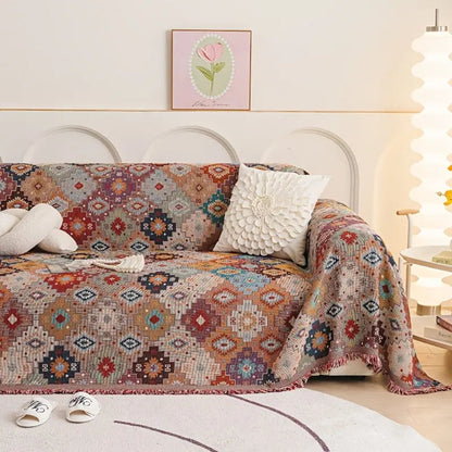 Housse de canapé Jewel Mosaic - Microfibre durable, housse bohème