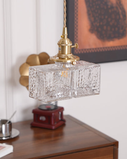 Glass Pendant Light with Brass Accents Adjustable Hanging Fixture for Kitchen Island Dining Room Modern Overhead Lighting E26 Socket