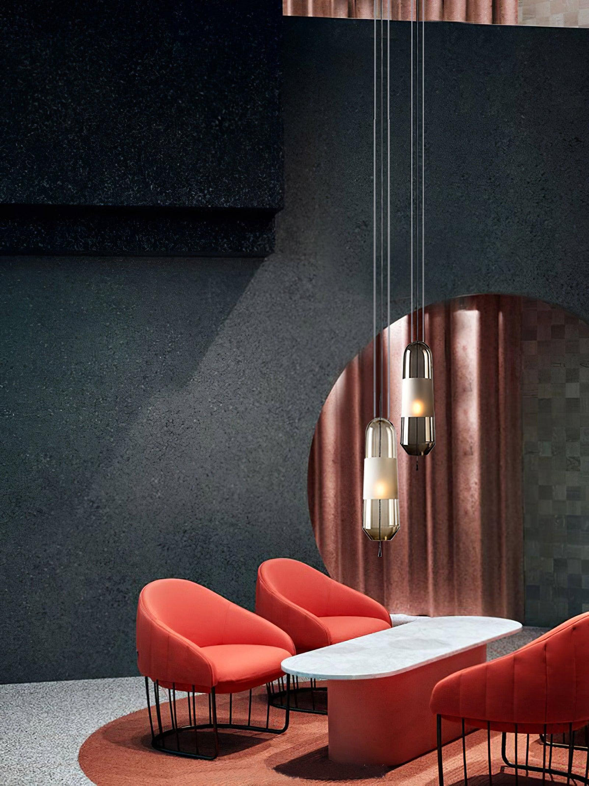 Glass Shade Hanging Light Fixture E14 Socket for Kitchen Island and Dining Room Overhead Lighting 5 Inch Wide 15 Inch Drop Adjustable Wire L