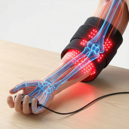 Ortekor Joint Relief | Genouillère de soutien avec thérapie par lumière rouge et proche infrarouge | Conception flexible pour le soulagement de la douleur et la récupération